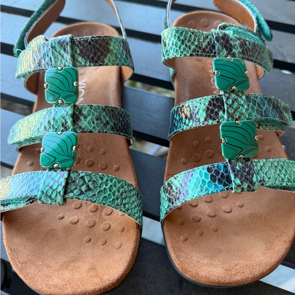 Women’s Green Snakeskin Sandals - Picture 2 of 6